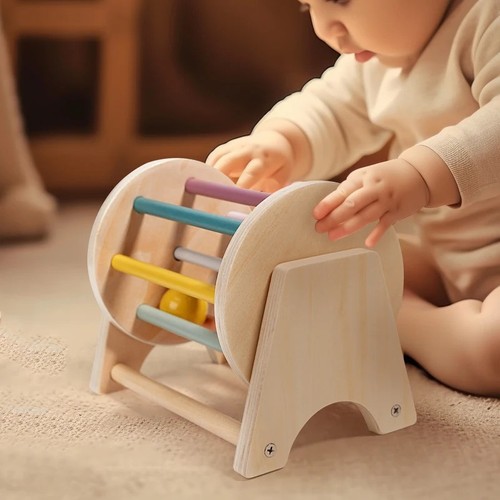 Wooden baby toy coin ball - wooden, –