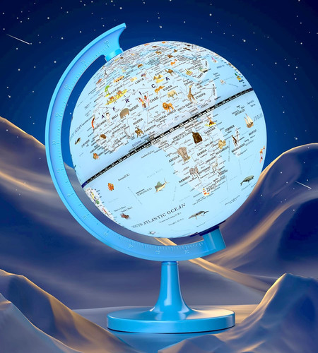 Illuminated animal globe - illuminated,