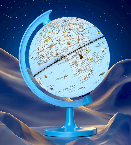 Illuminated animal globe - globe, for